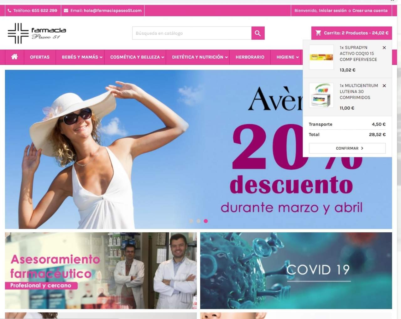Propuesta integrada de Extremanet: Creación de página web para farmacias