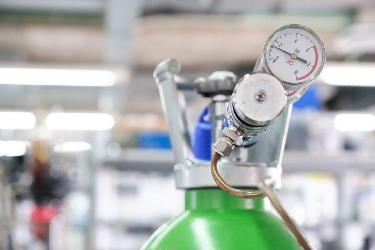 Botella de argón de la empresa Bidasogaz para soldadura TIG
