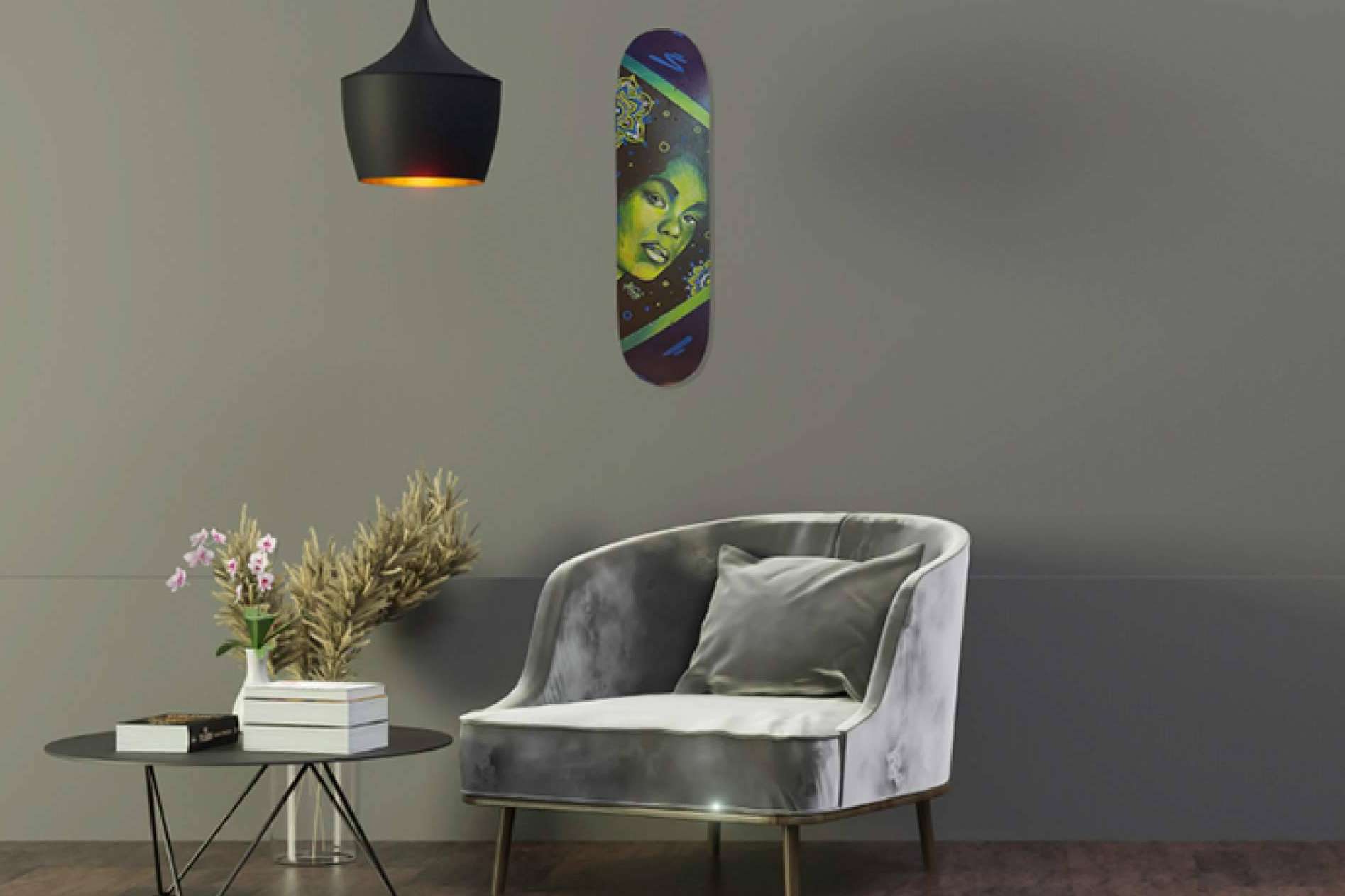 Los skates personalizados por artistas urbanos para decorar espacios están disponibles en elBrownie