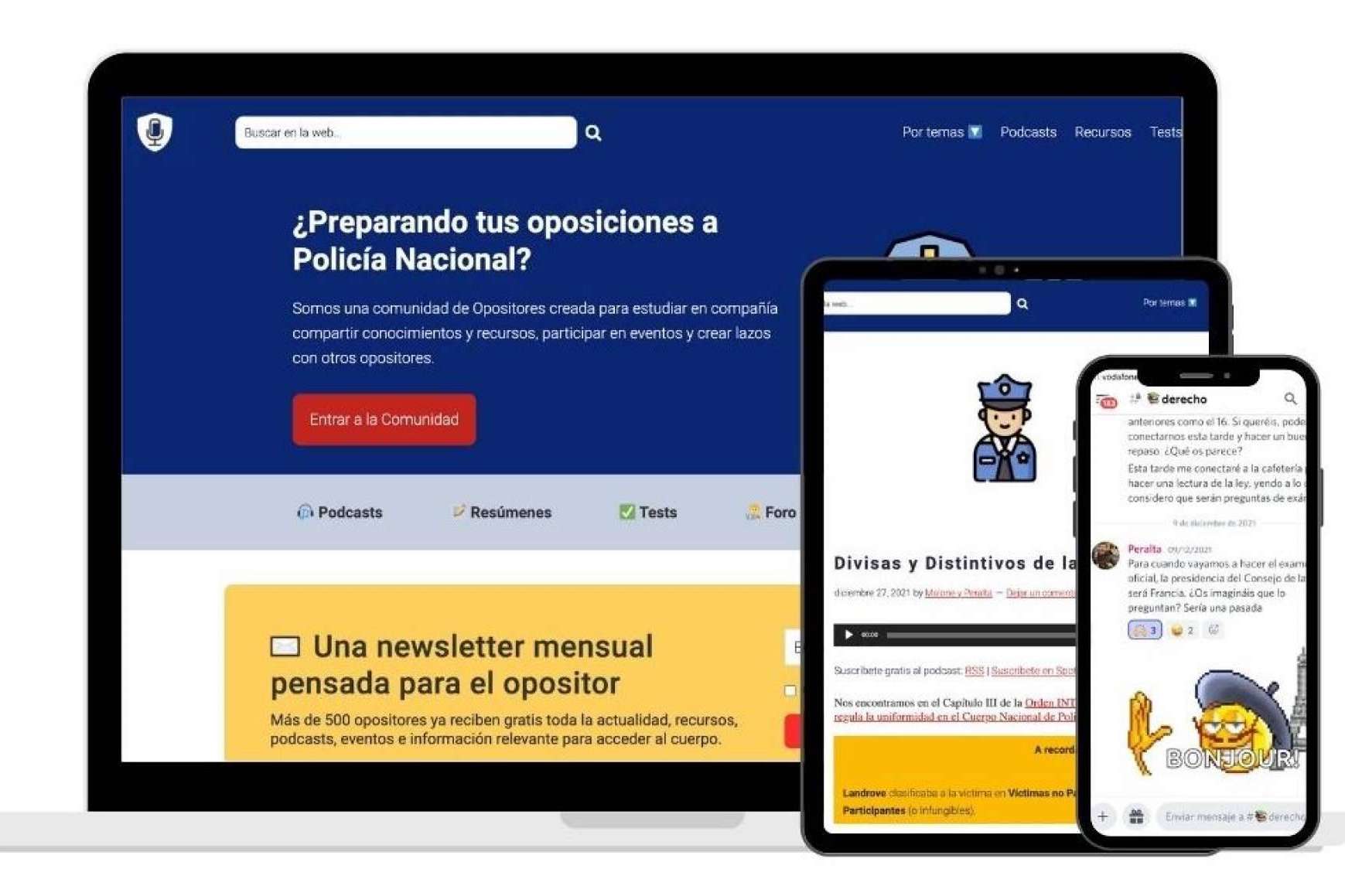 La Comunidad de Opositores a Policía Nacional ofrece diferentes herramientas para ayudar a los candidatos durante el proceso