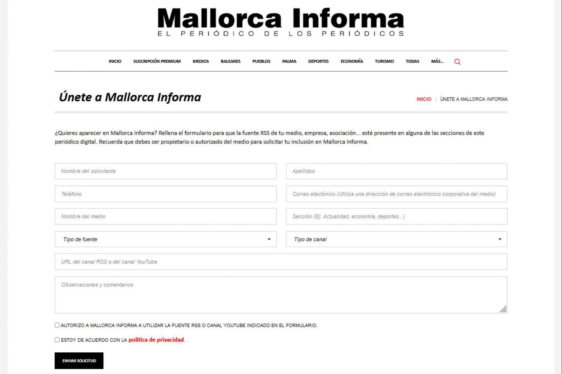 El periódico digital que basa su filosofía en el respaldo entre medios de comunicación, Mallorca Informa