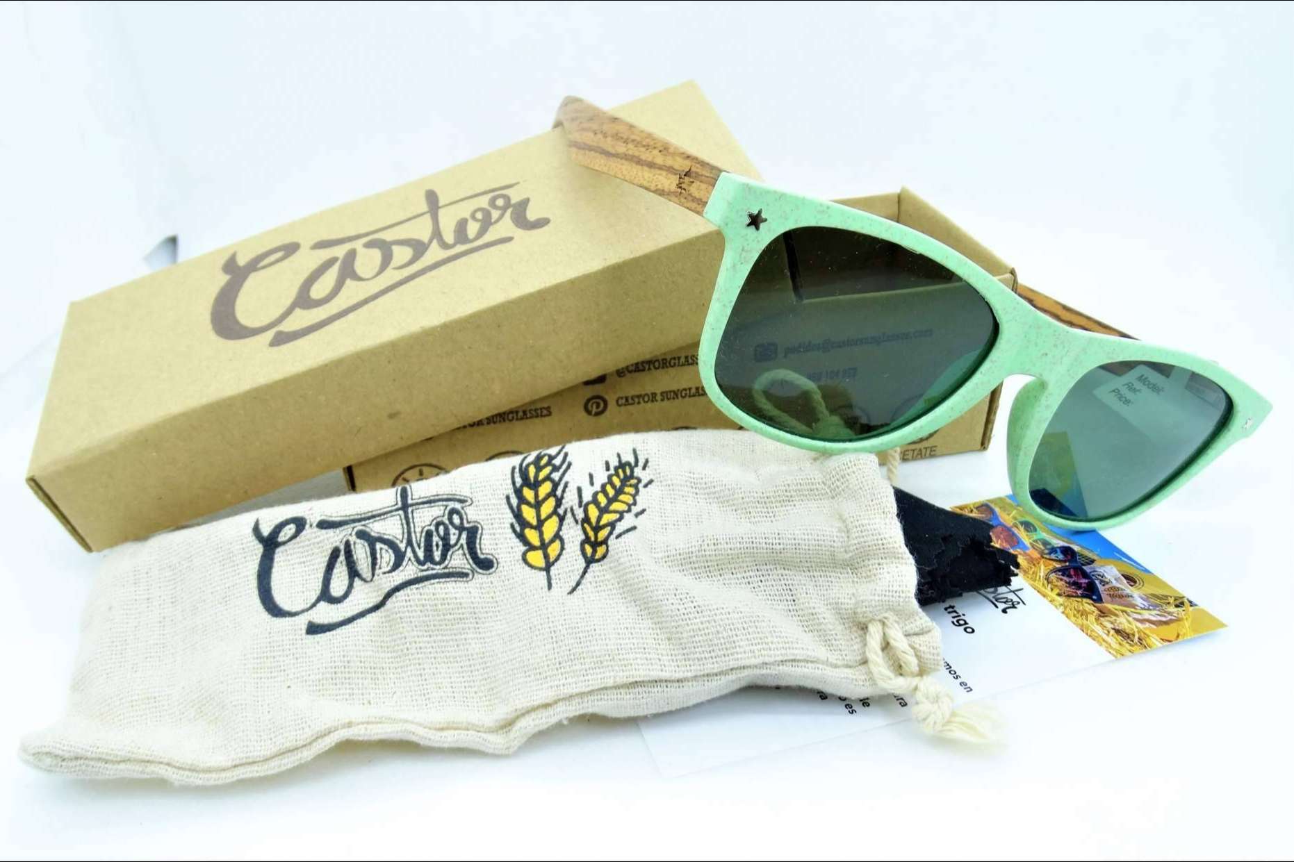 Las gafas de sol de Castor Sunglasses están fabricadas con materiales 100 % biodegradables