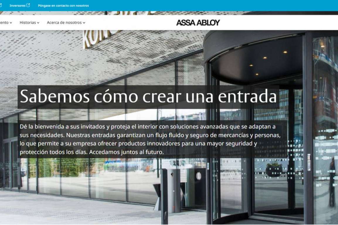 El lanzamiento de la página web mejorada para facilitar la experiencia de sus clientes de ASSA ABLOY Entrance Systems