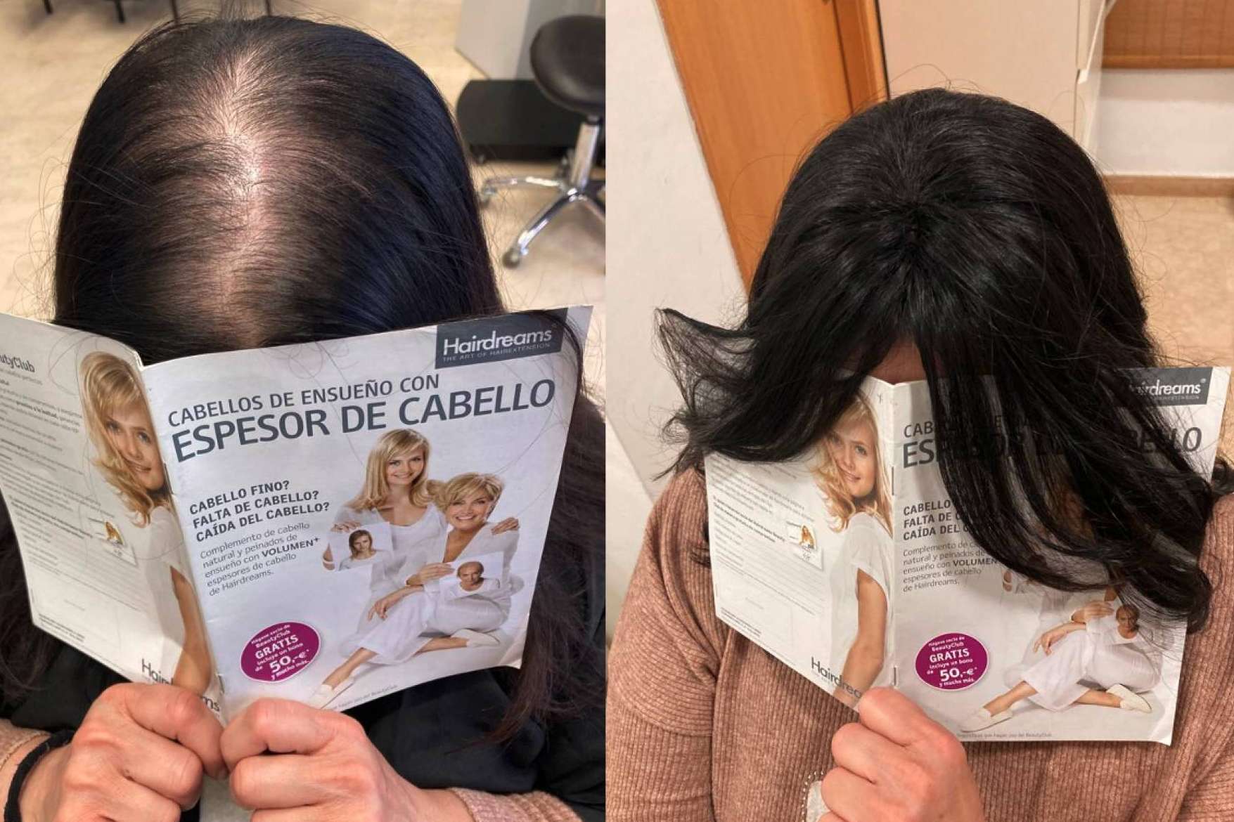 Mar Chancosa coloca extensiones de cabello 100% de cabello natural de Hairdreams