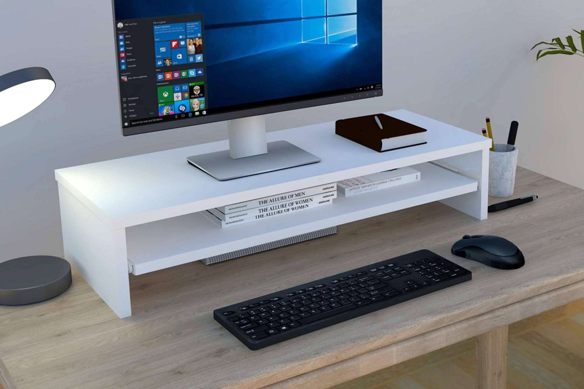 Los soportes de monitor y las bandejas portateclado de Henor Mobiliario