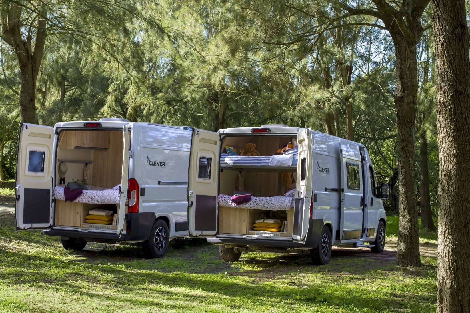Furgonetas camper totalmente equipadas de la mano de Clever Vans y Pössl, dos fabricantes de renombre
