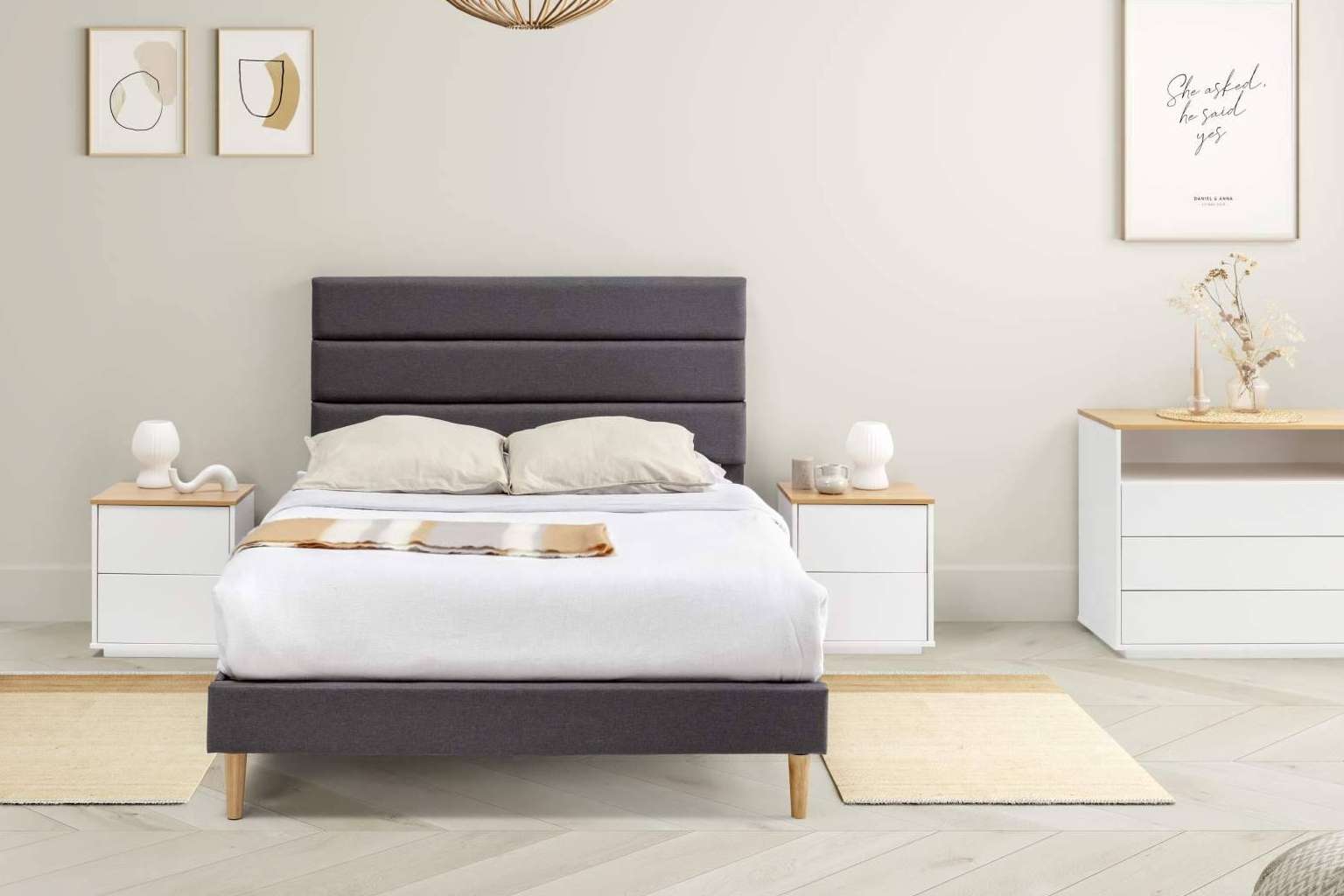 Confort y estética para los dormitorios con las camas tapizadas de matrimonio de Top Mueble
