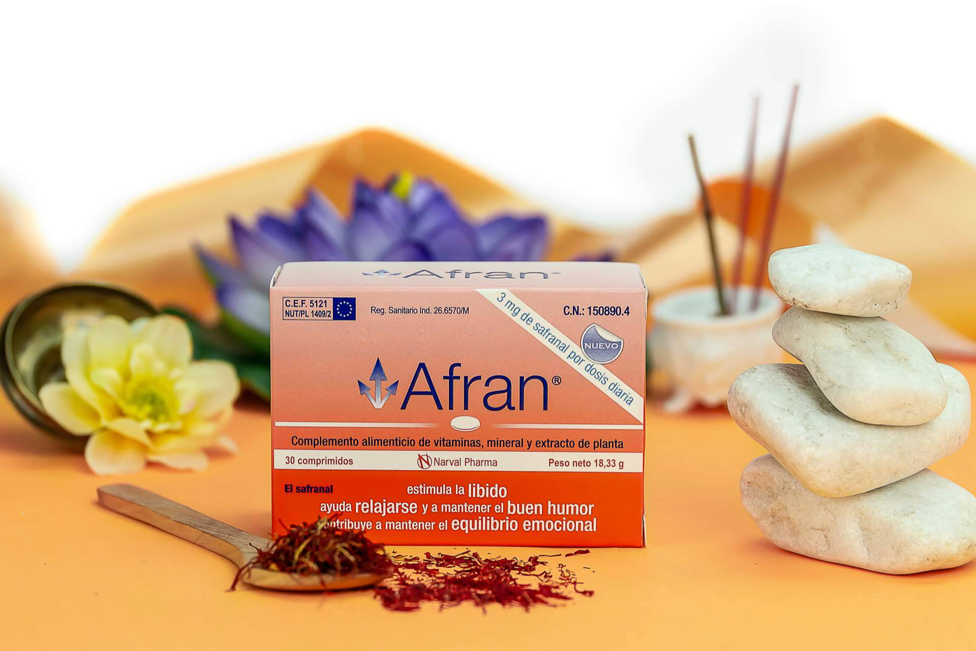 Afran, equilibrio emocional para todas las edades; extracto de azafrán con respaldo de Narval Pharma